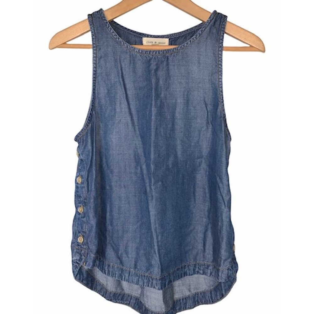 CLOTH & STONE Denim Chambray Sleeveless Top - XS